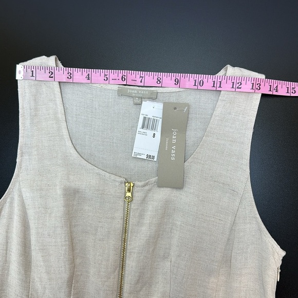 Vtg Joan Vass Linen Blend Sleeveless Dress Sz 8 Full Flowy Skirt Pockets… - Picture 10 of 14